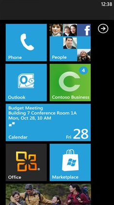 The Windows Phone 7 Home Screen